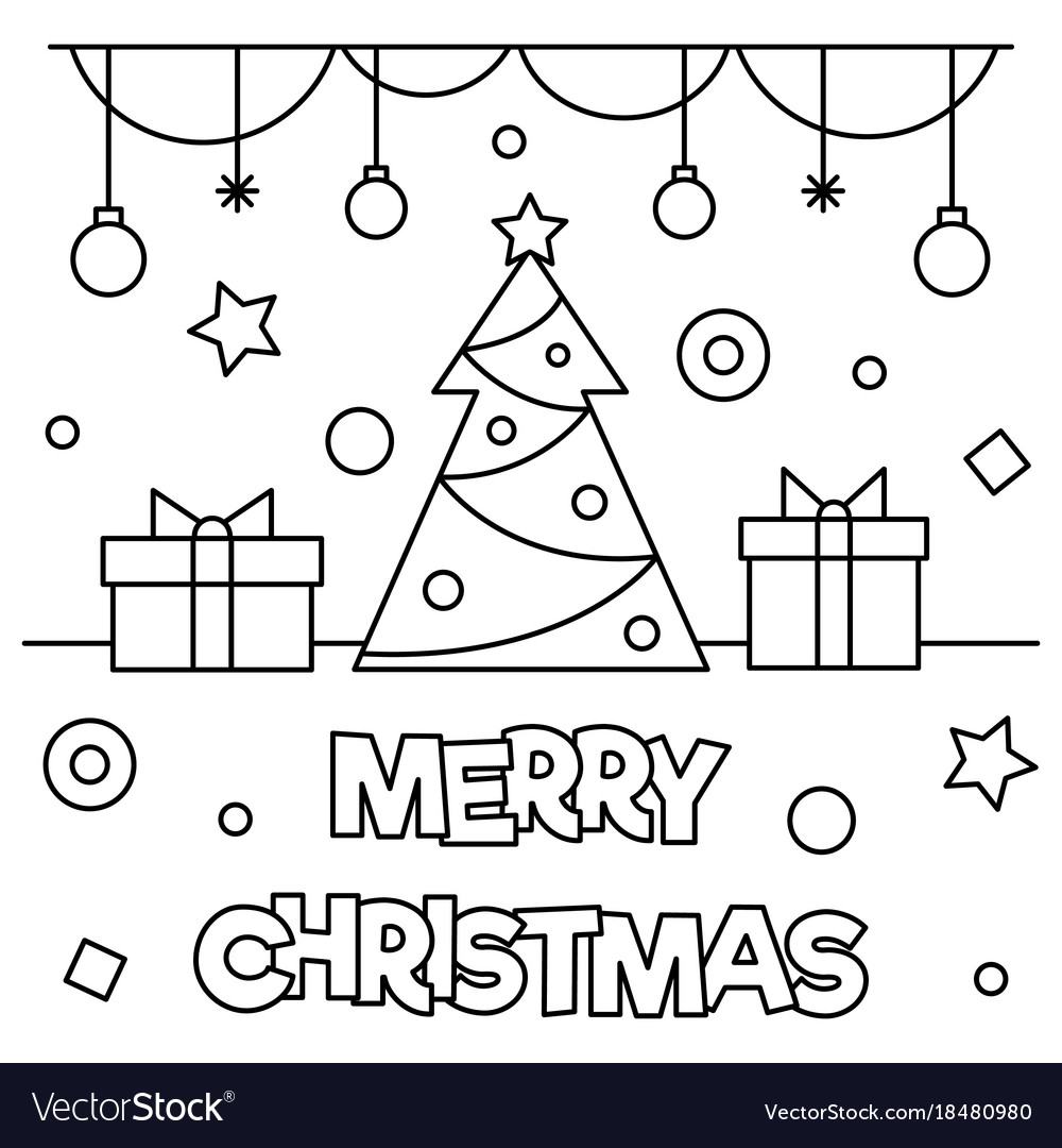 merry-christmas-coloring-page-royalty-free-vector-image