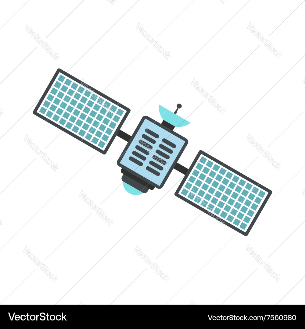 Satellite flat icon Royalty Free Vector Image - VectorStock