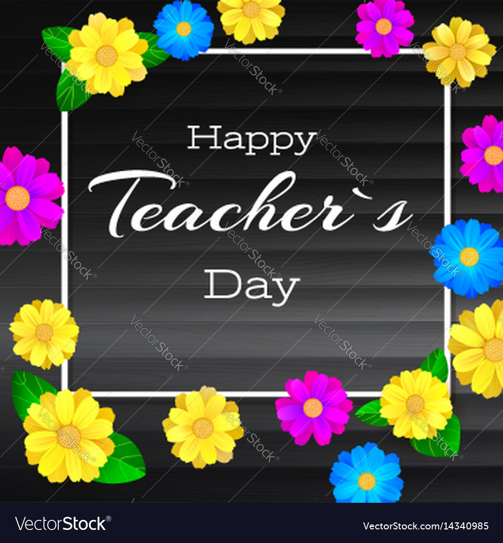 Happy Teacher Day Greeting Banner For Your Vector Image