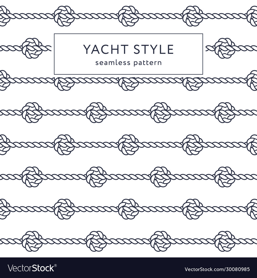 Nautical rope seamless pattern yacht style design Vector Image