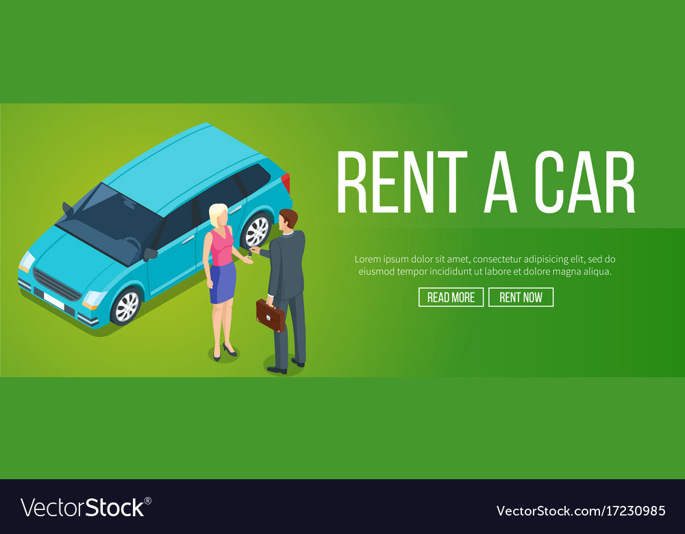 Rent A Car Banner Royalty Free Vector Image Vectorstock