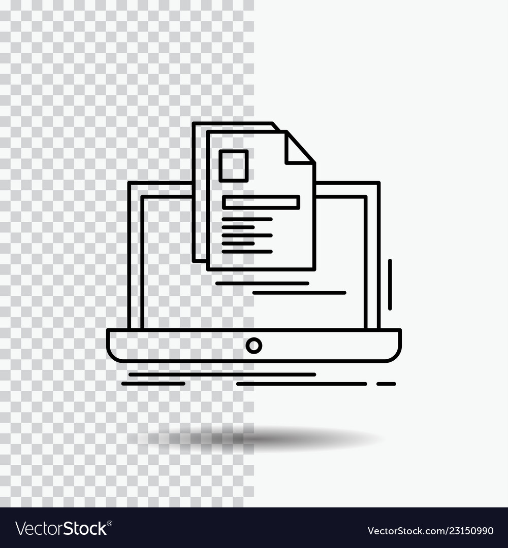 account laptop report print resume line icon on vector image resume print