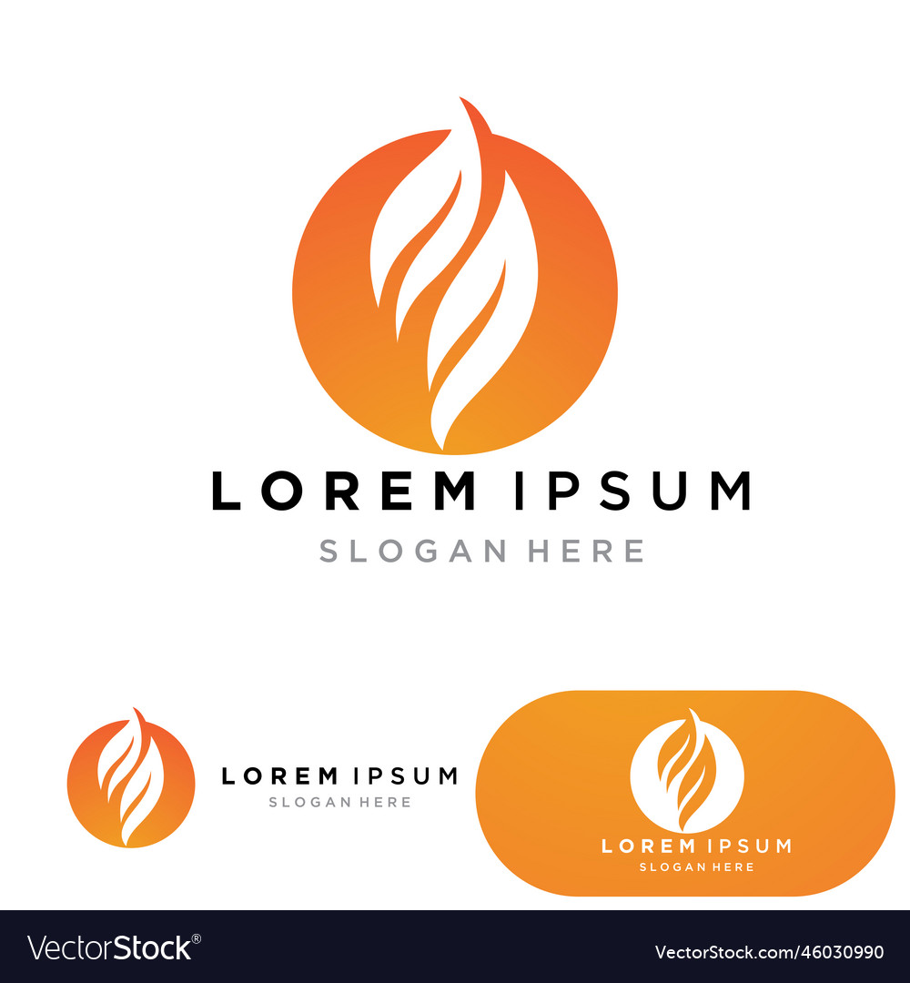 Fire logo template flame symbol icon Royalty Free Vector