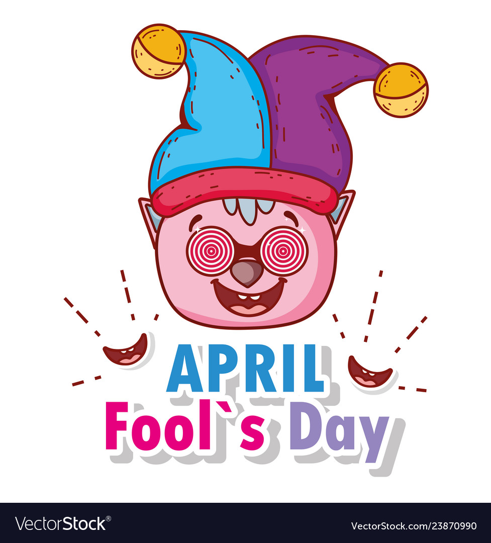 Funny jester and smiles to fools day Royalty Free Vector