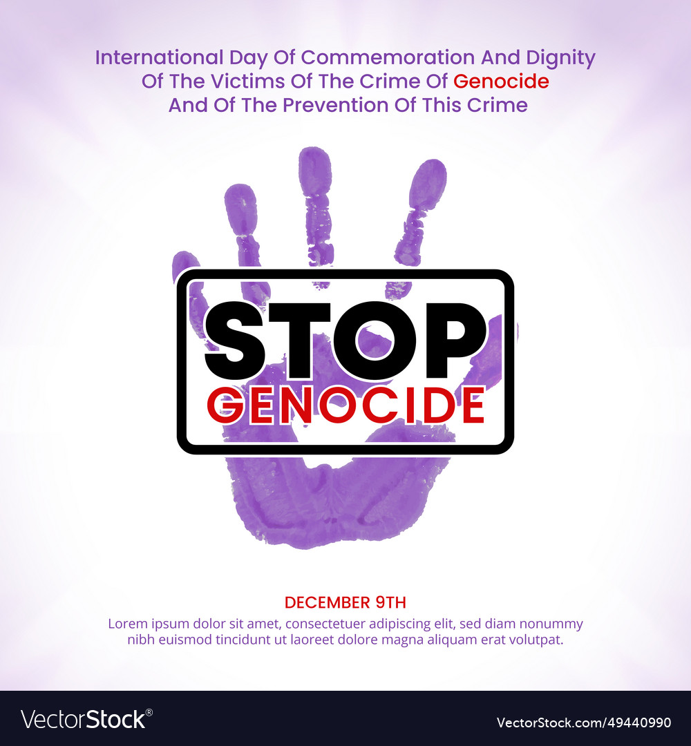 Genocide prevention day background with a purple Vector Image