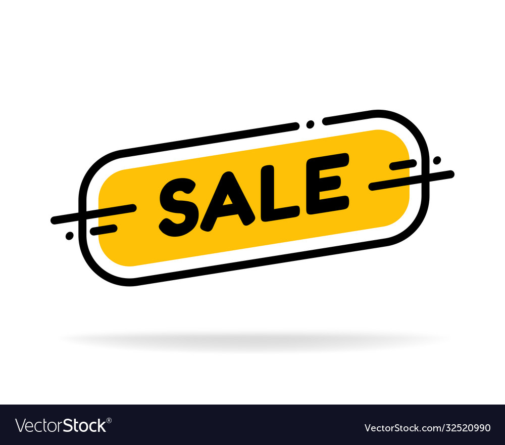 Label template sale shop now flat big Royalty Free Vector