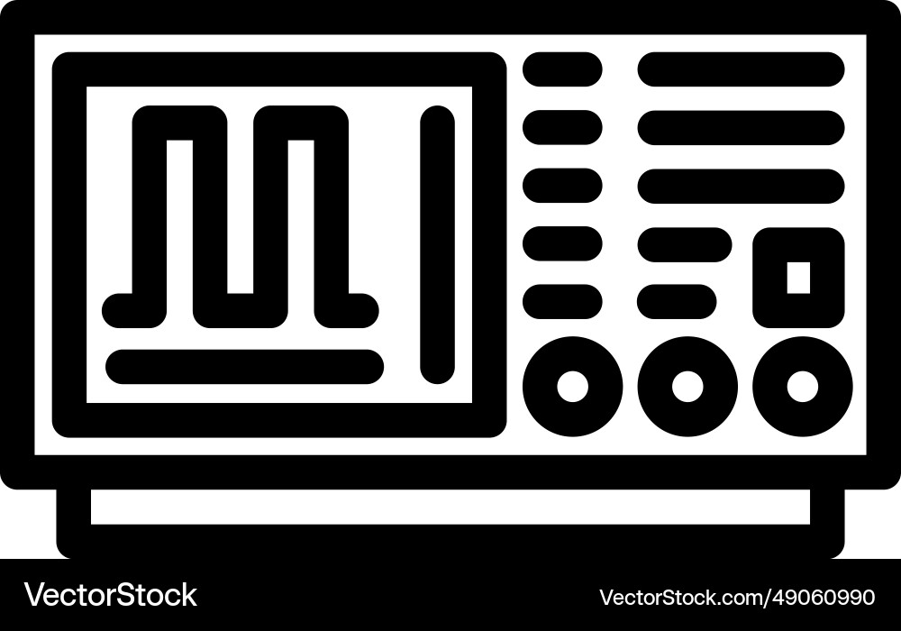 Oscilloscope analysis electronics line icon Vector Image