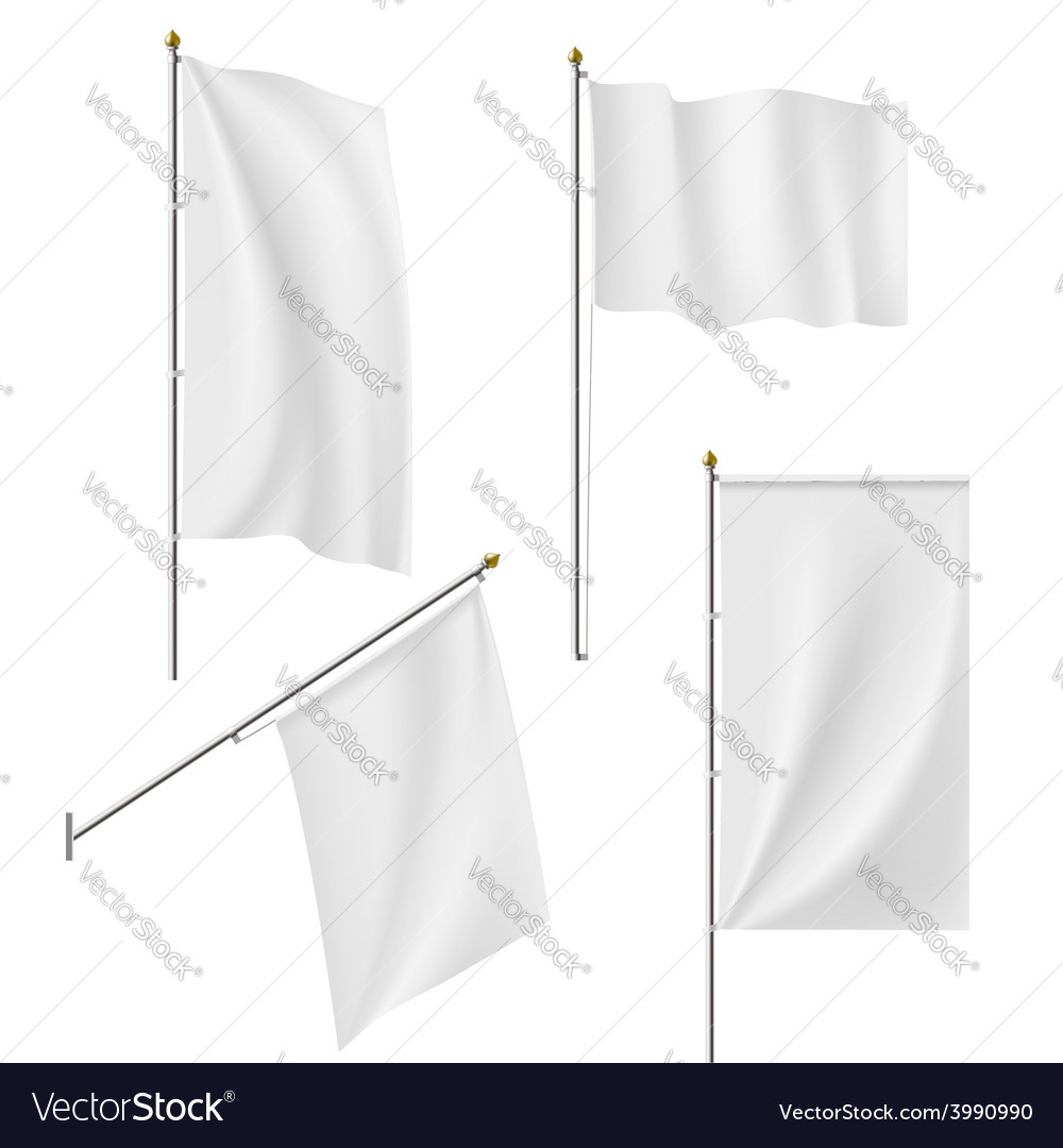 Set Of Flags And Banners Isolated On White Vector Image