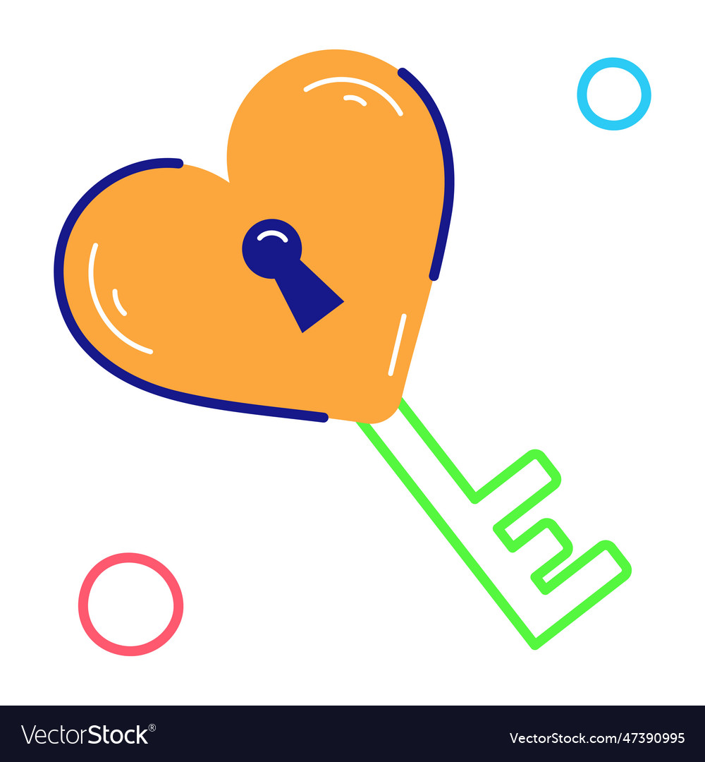 Heart key Royalty Free Vector Image VectorStock