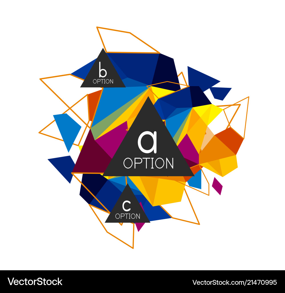 Triangle infographics design layout Royalty Free Vector