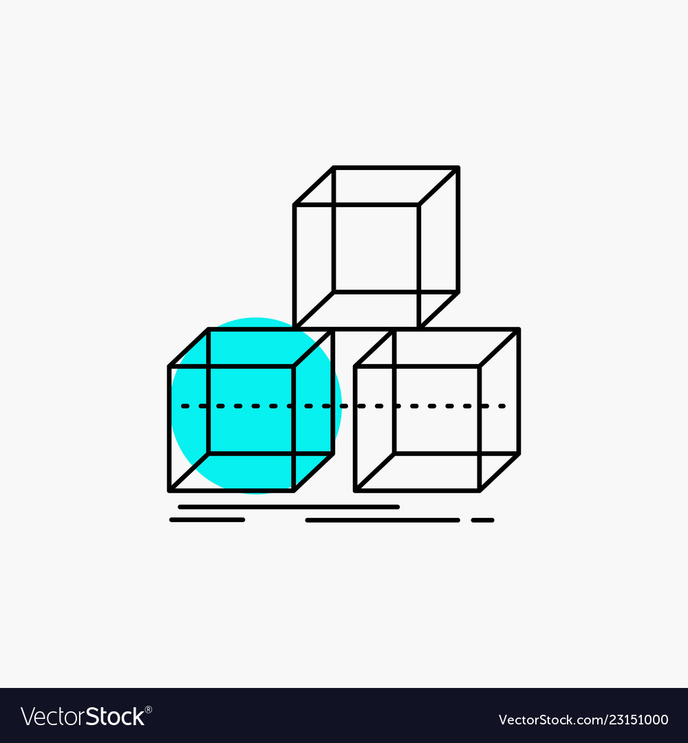 Arrange design stack 3d box line icon Royalty Free Vector