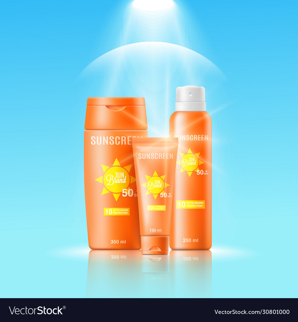 Banner template for sun protective cosmetic Vector Image