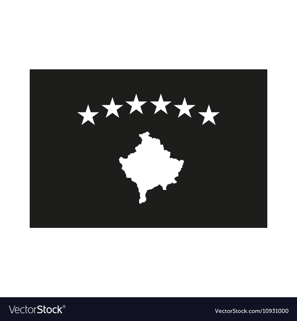 Kosovo flag monochrome on white background Vector Image