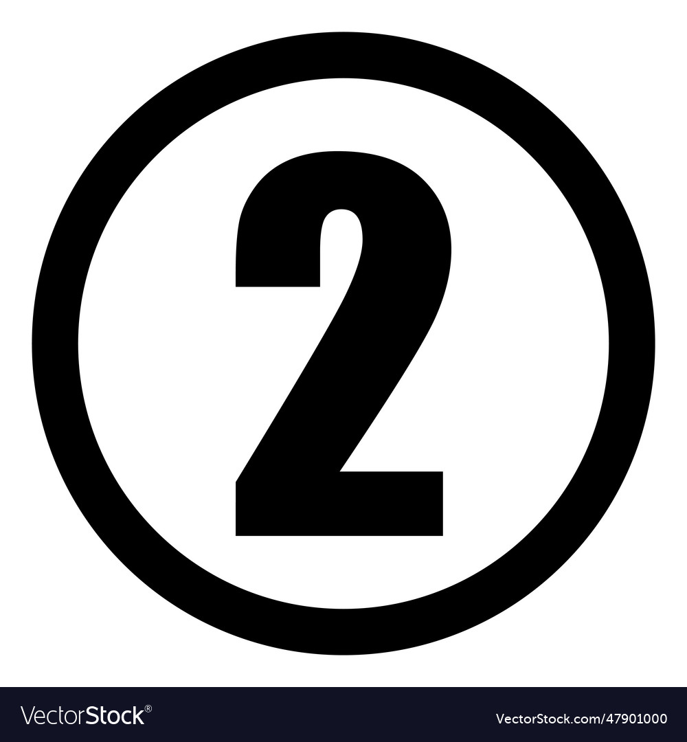 Number 2 Icon Circle Isolated Royalty Free Vector Image