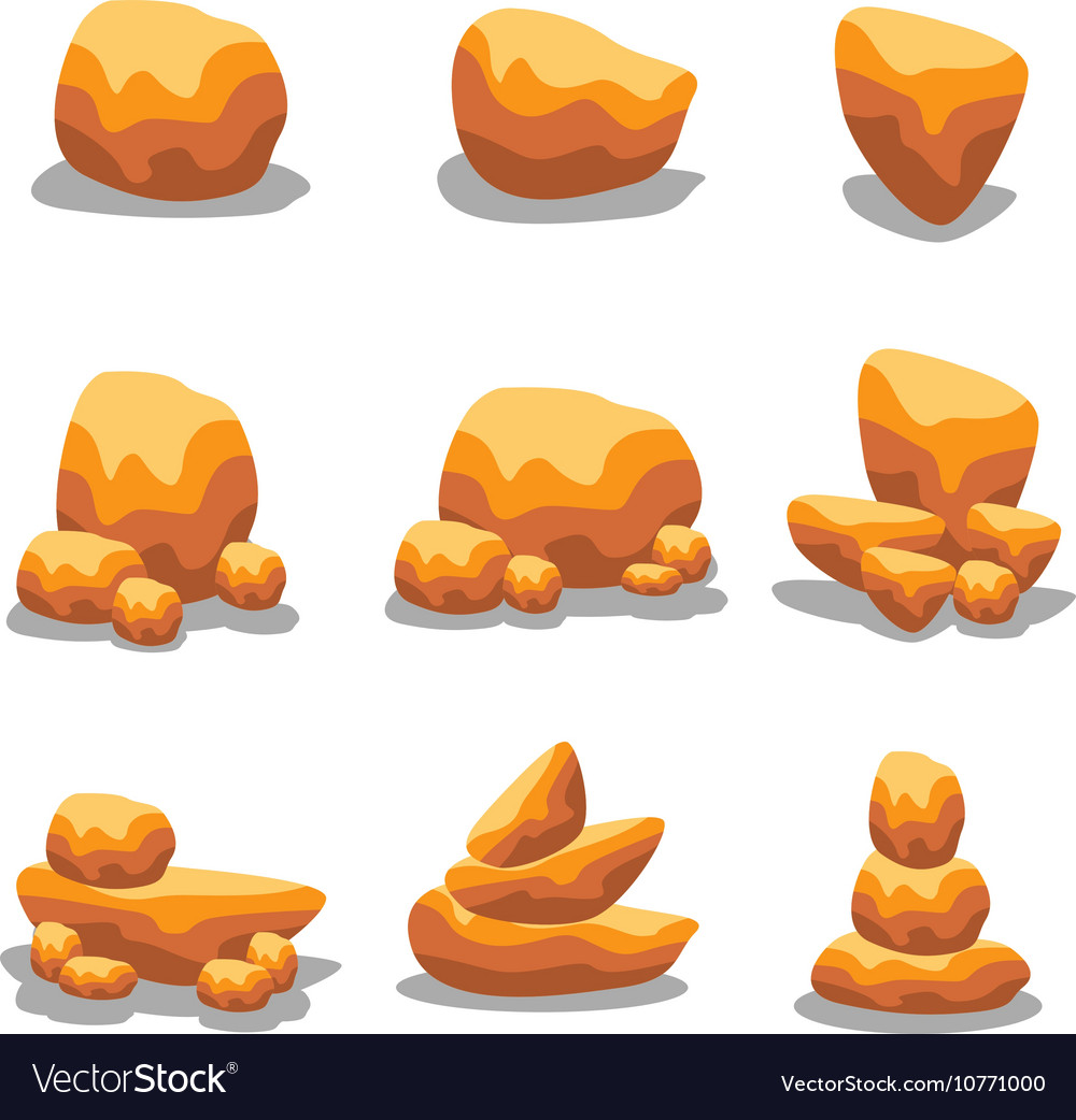 Of golden stone set Royalty Free Vector Image - VectorStock