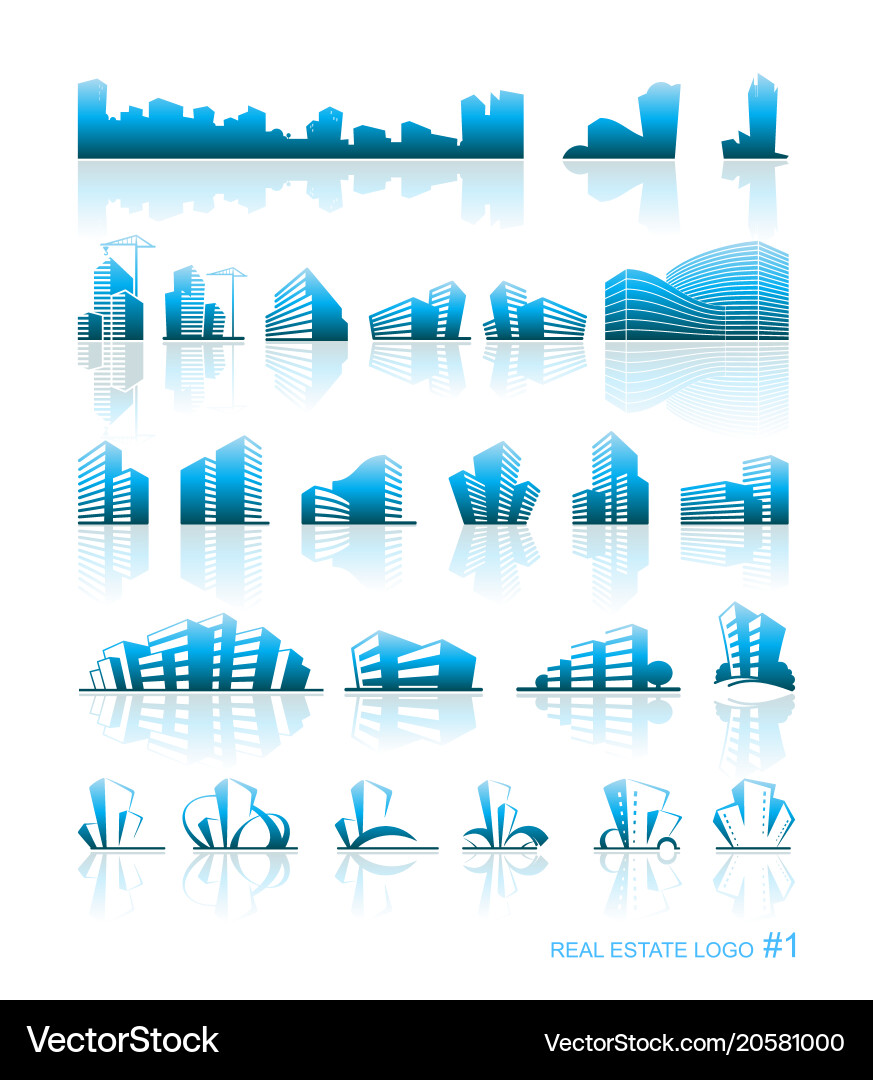 Real estate logo set Royalty Free Vector Image