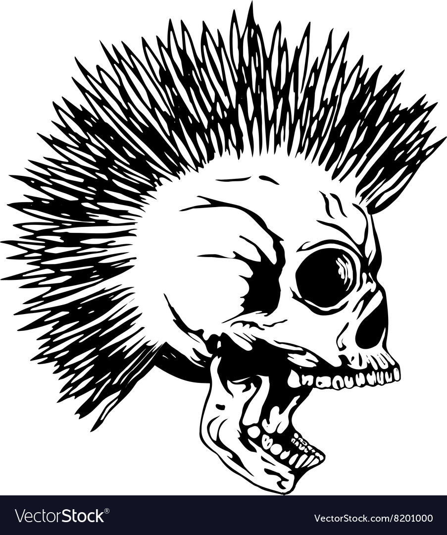 Skull punk2 Royalty Free Vector Image - VectorStock