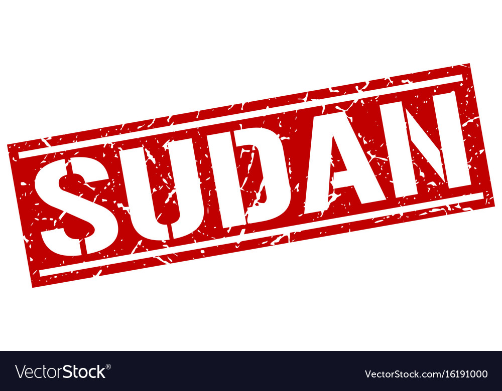 Sudan red square stamp Royalty Free Vector Image