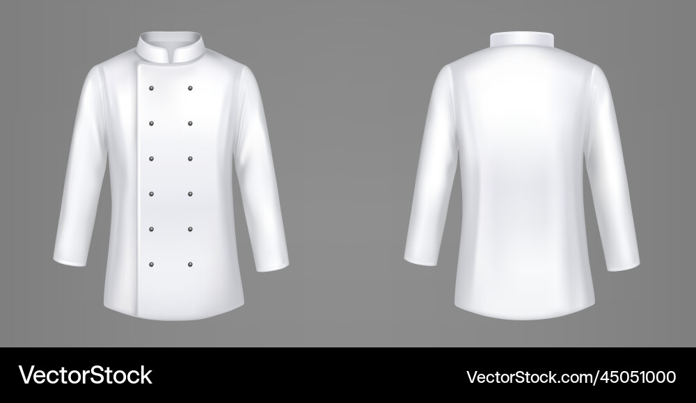 White chef jackets cook uniform formal shirt Vector Image