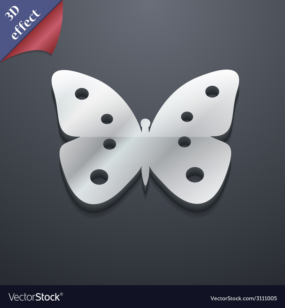 Butterfly icon symbol 3d style trendy modern Vector Image