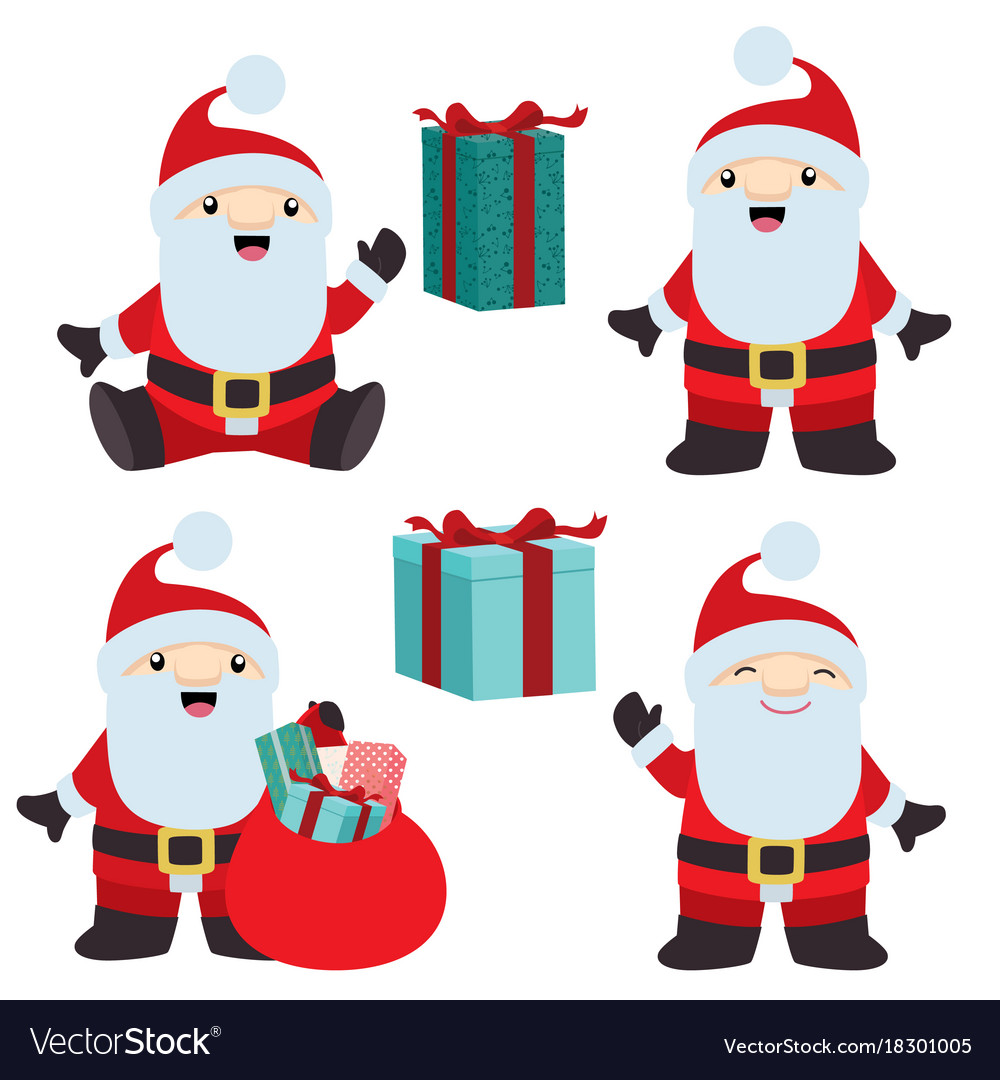 Collection of christmas santa claus 2 Royalty Free Vector