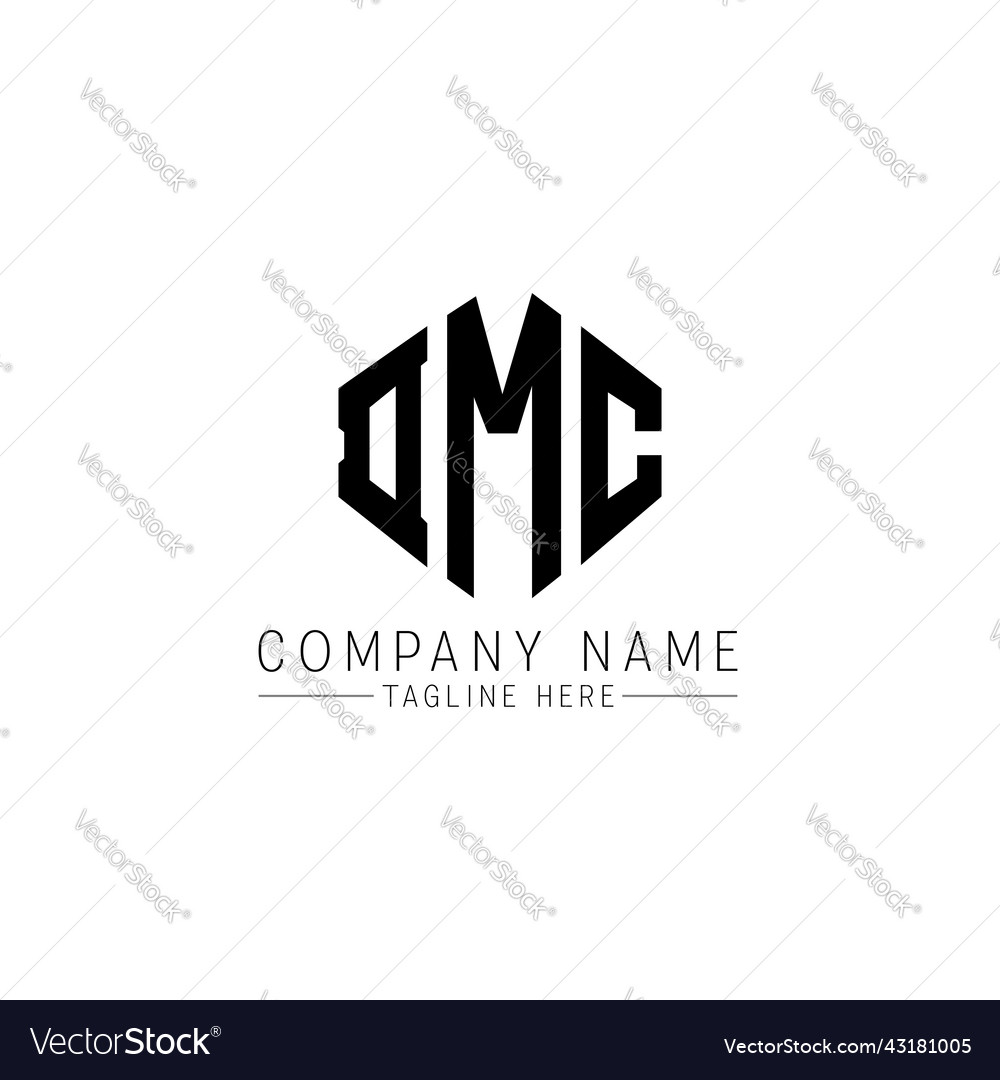 Dmc letter logo design with polygon shape Vector Image