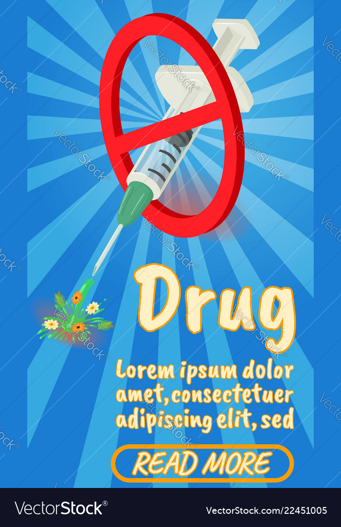 Drug Concept Banner Comics Isometric Style Vector Image