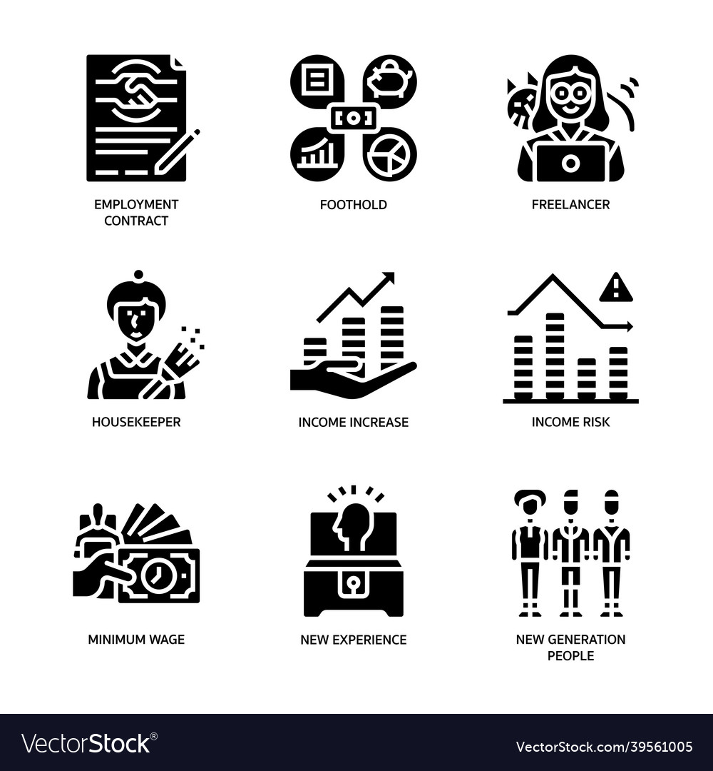 Gig economy icons set Royalty Free Vector Image