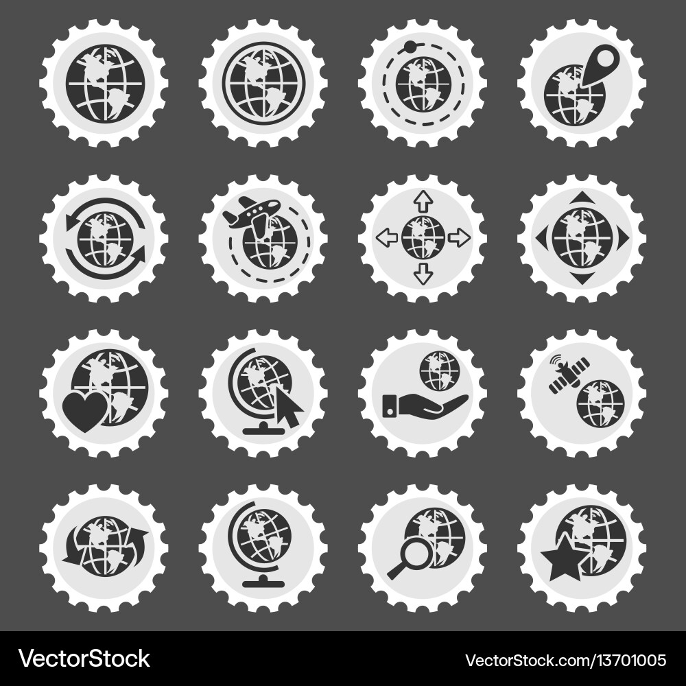 Globes icon set Royalty Free Vector Image - VectorStock