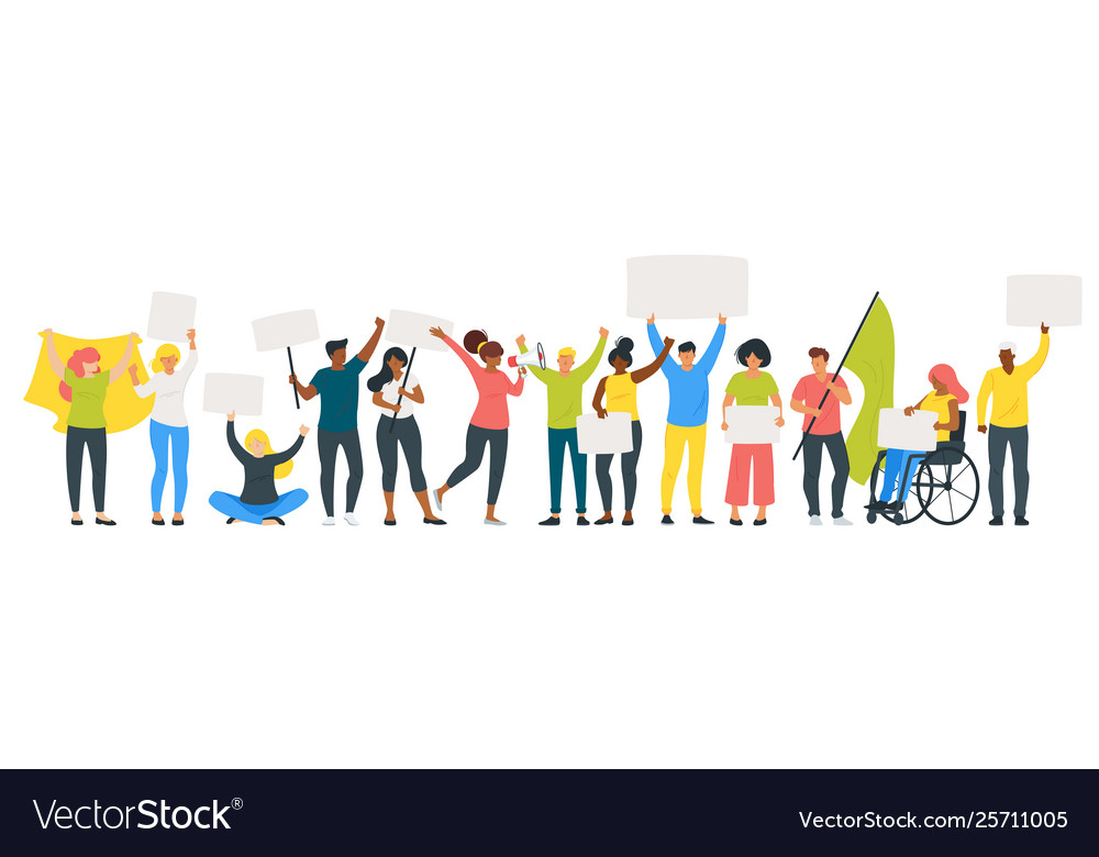 People protest or parade Royalty Free Vector Image