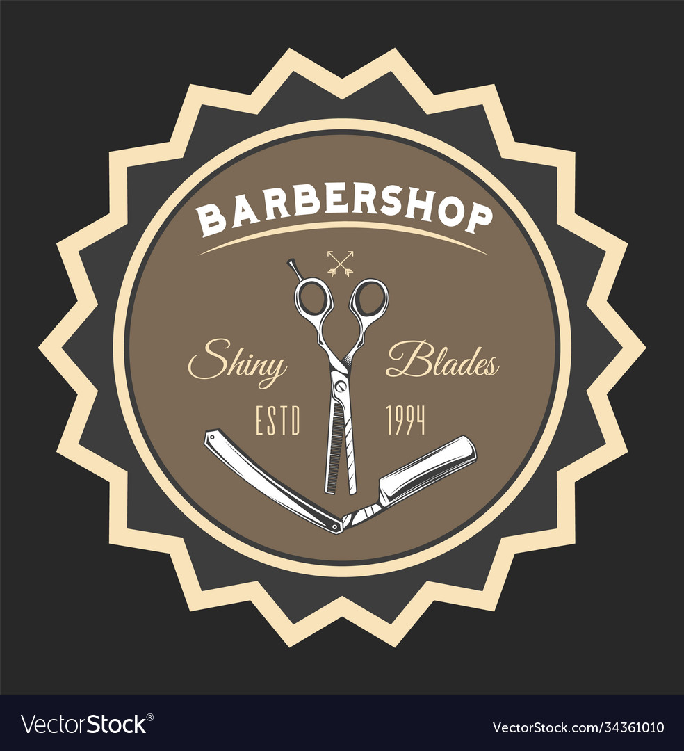 Barbershop scissors razor blade shiny blades