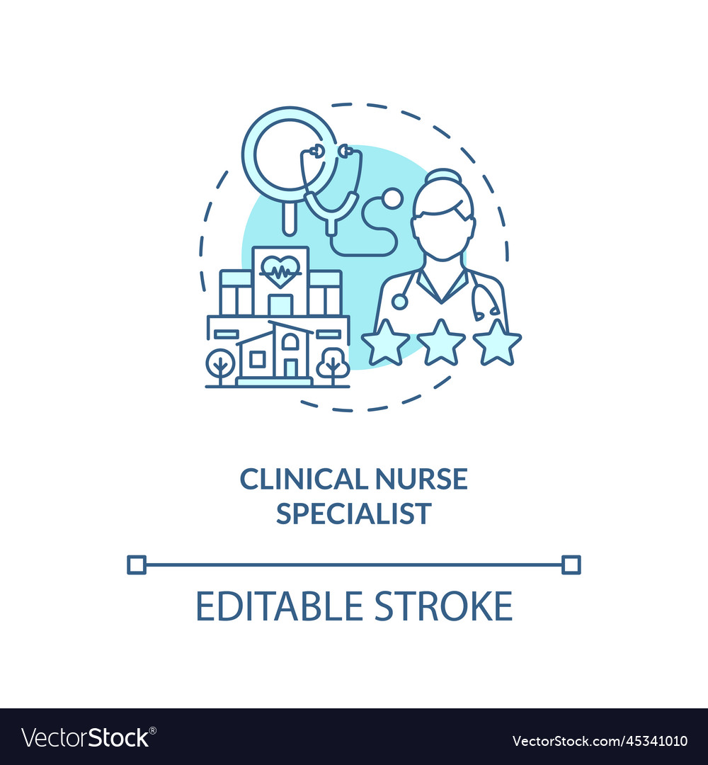 Clinical nurse specialist blue concept icon Vector Image