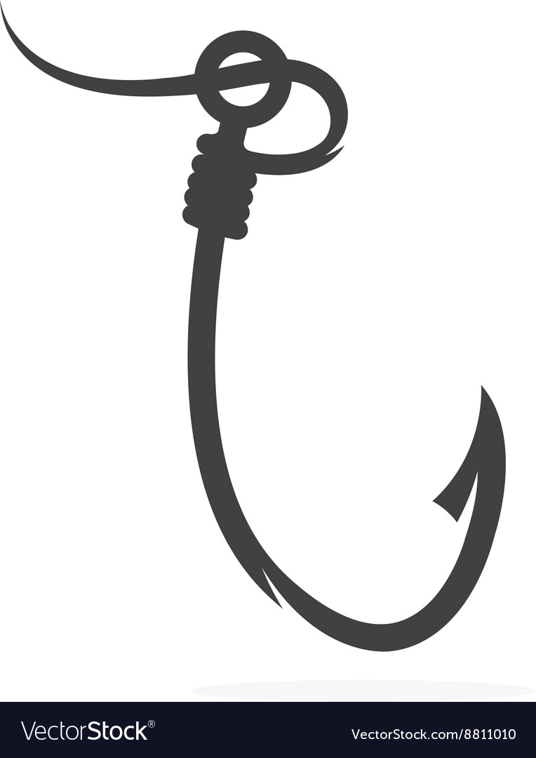 Fishing hook with fishing line design template Vector Image