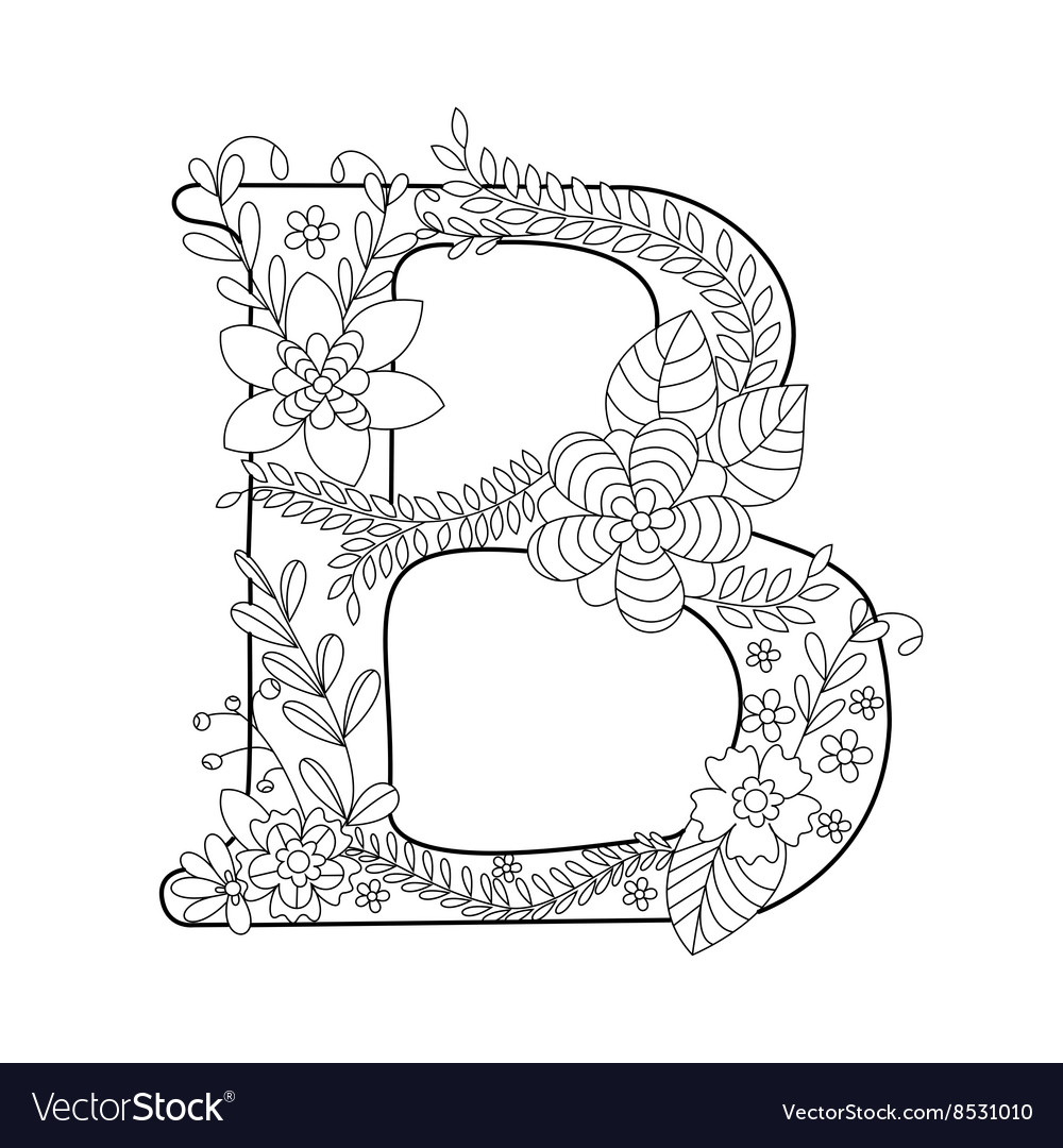 Letter b coloring book for adults