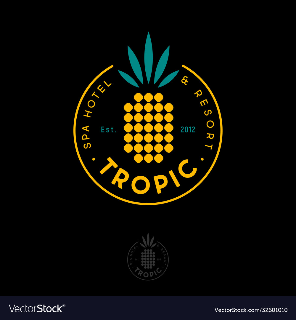 Logo Tropic Spa Hotel And Resort Pineapple Vector Image