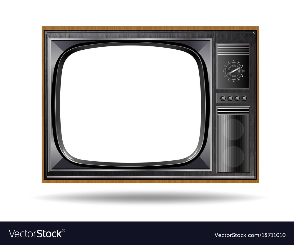 Old vintage tv isolated on white background Vector Image