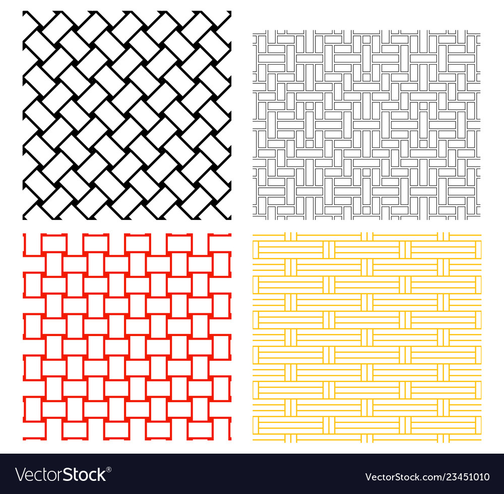 Seamless weave rattan pattern in silhouette Vector Image