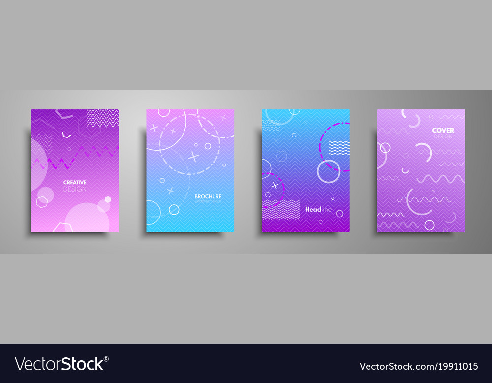 colorful placard templates set with graphic vector image placard templates