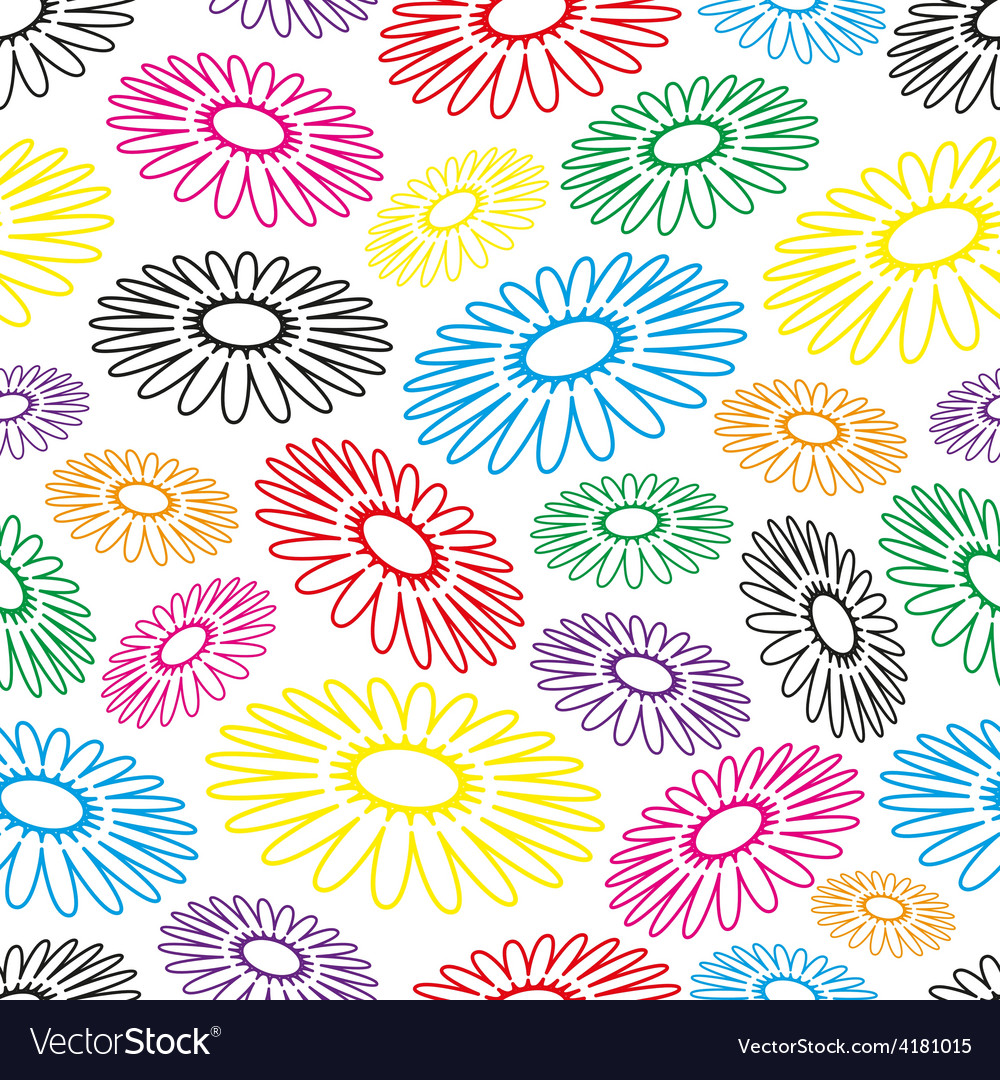 Colorful Simple Abstract Flower Seamless Light Vector Image Colorful Simple Abstract Flower Seamless Light Vector Image