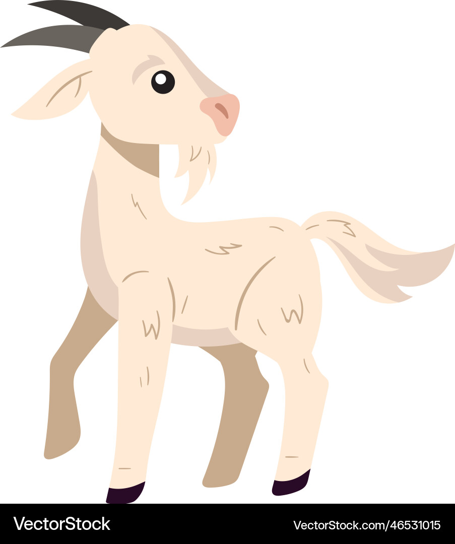 Cute farm goat standing Royalty Free Vector Image