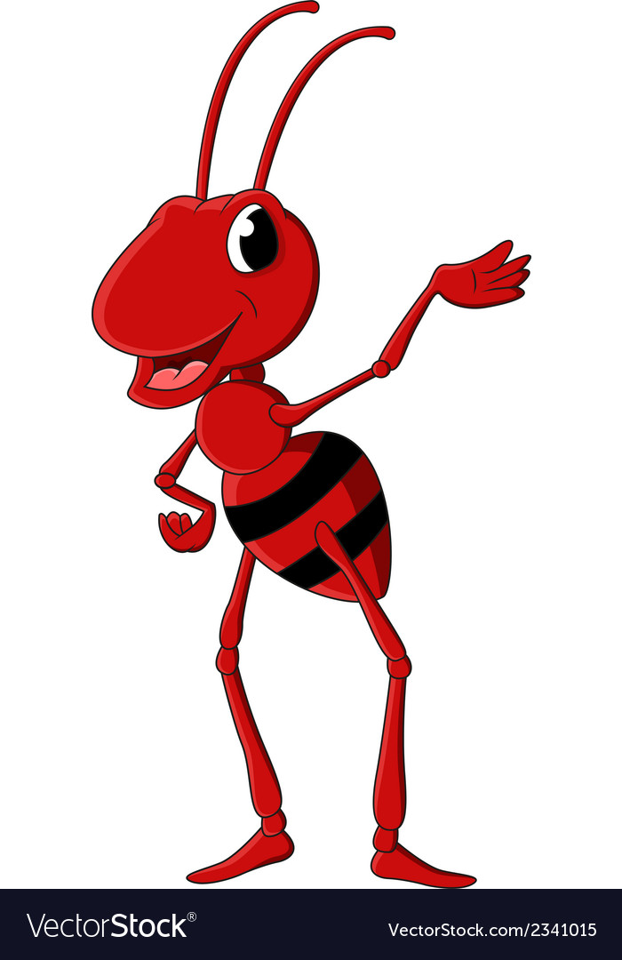 Cute red ant cartoon