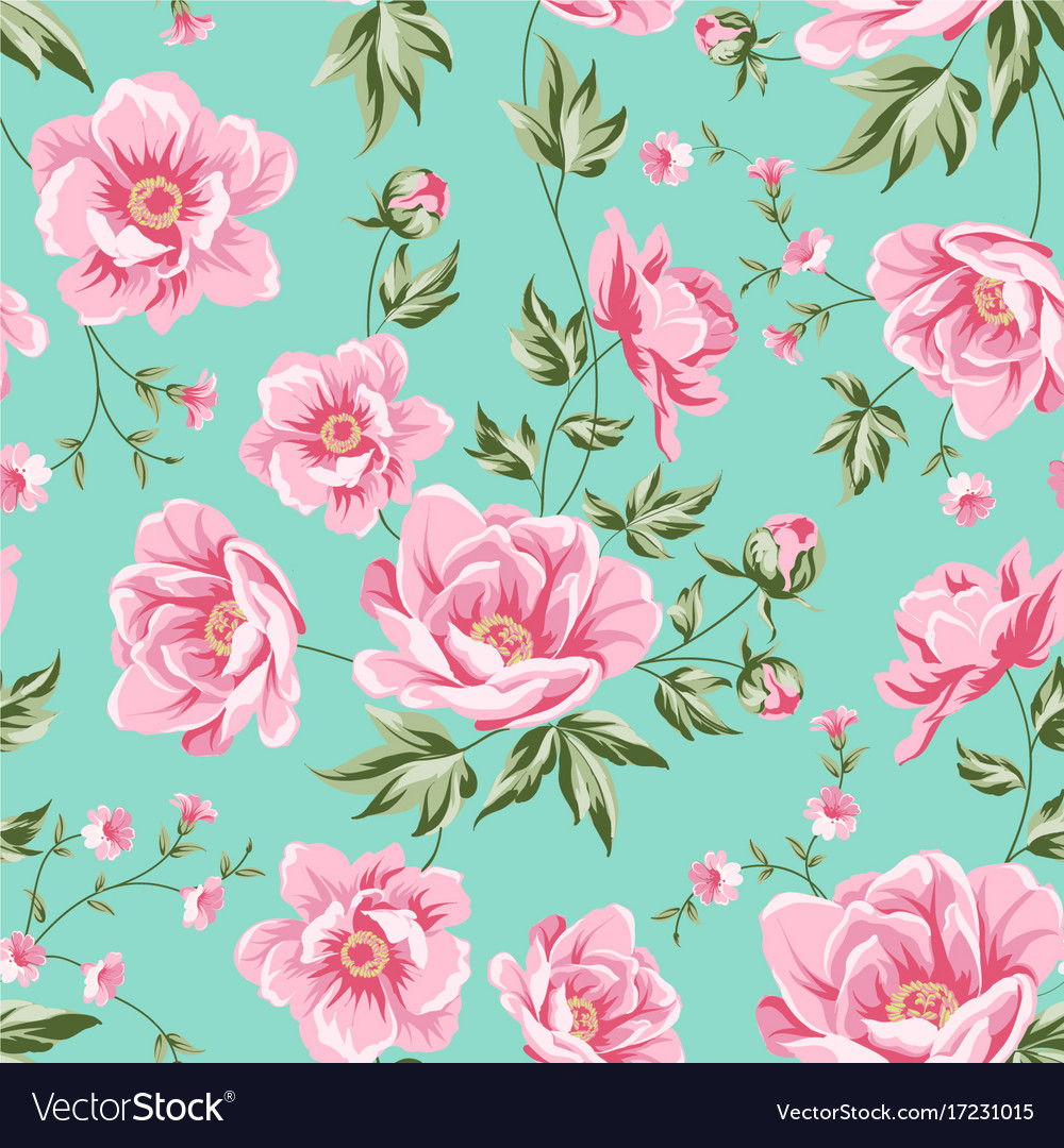 Elegant seamless peony pattern Royalty Free Vector Image