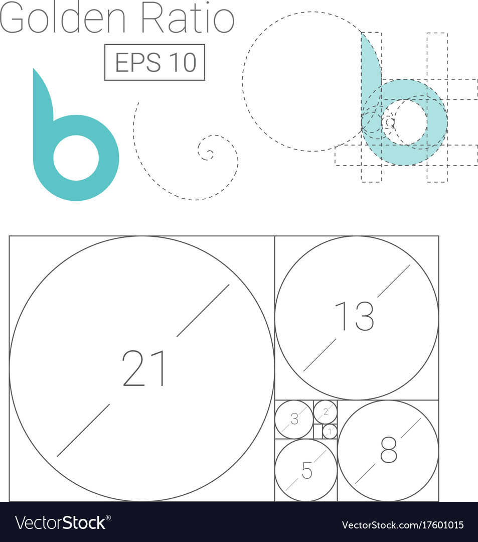 Golden ratio template logo fibonacci