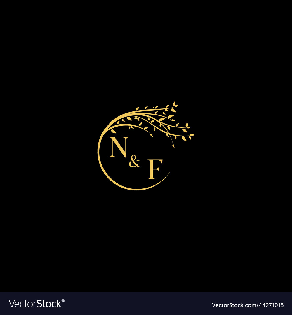 Nf nature theme logo initial concept with high Vector Image