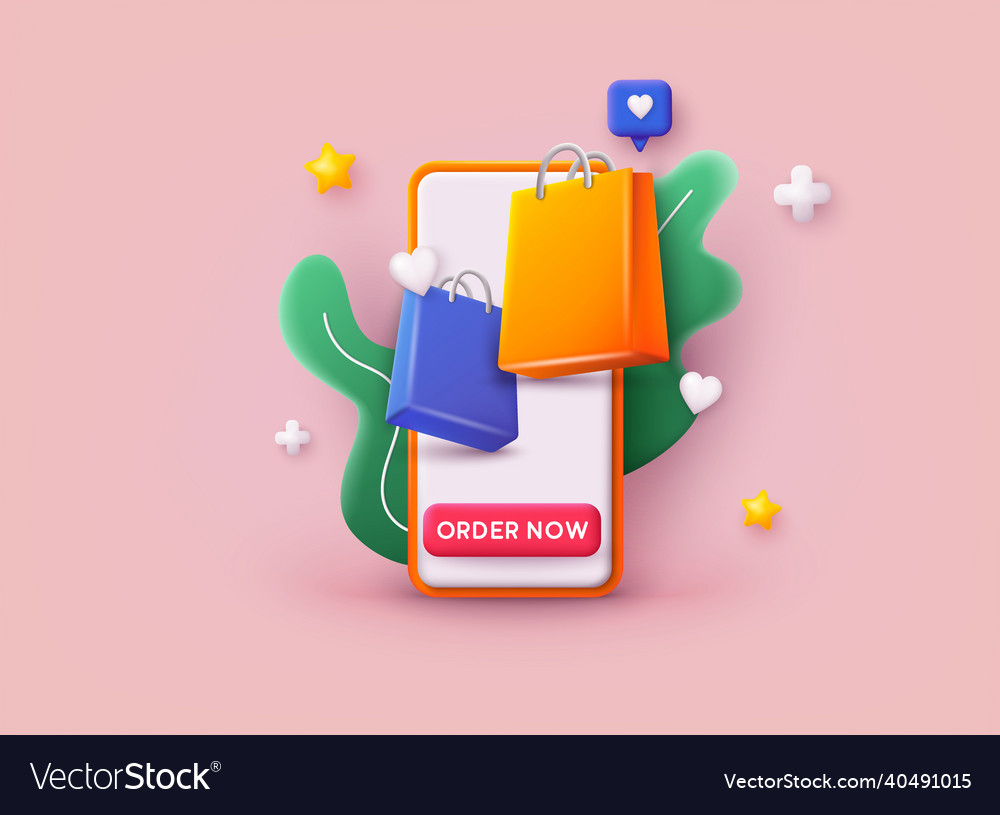 Online shopping on application and website Vector Image