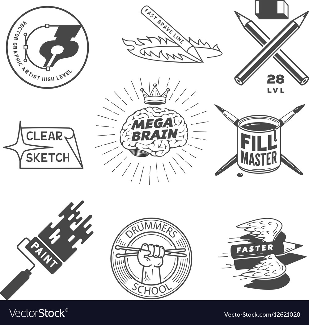 Artist logos Royalty Free Vector Image - VectorStock