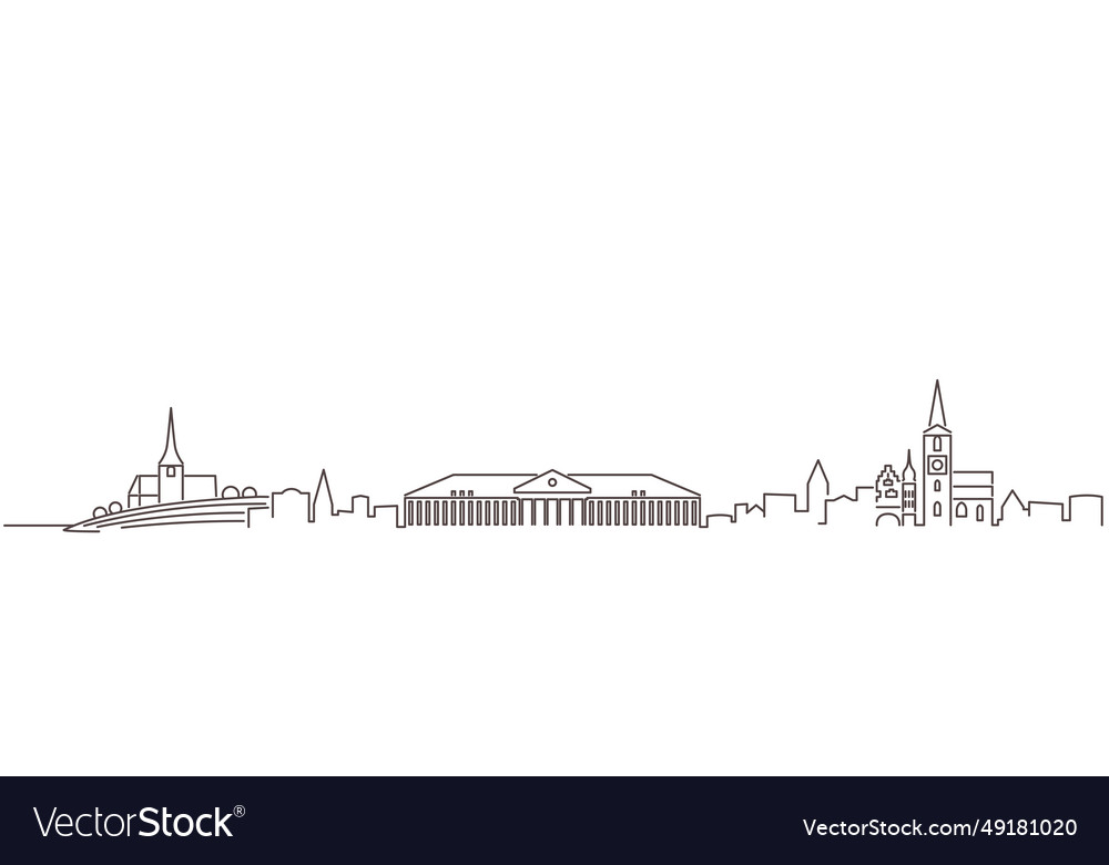 Biel dark line simple minimalist skyline Vector Image