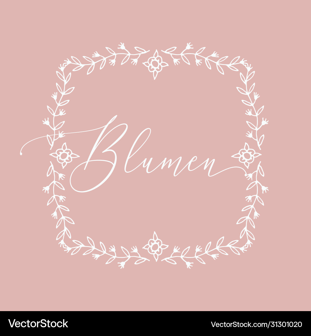 Floral frame or monogram hand drawn element Vector Image