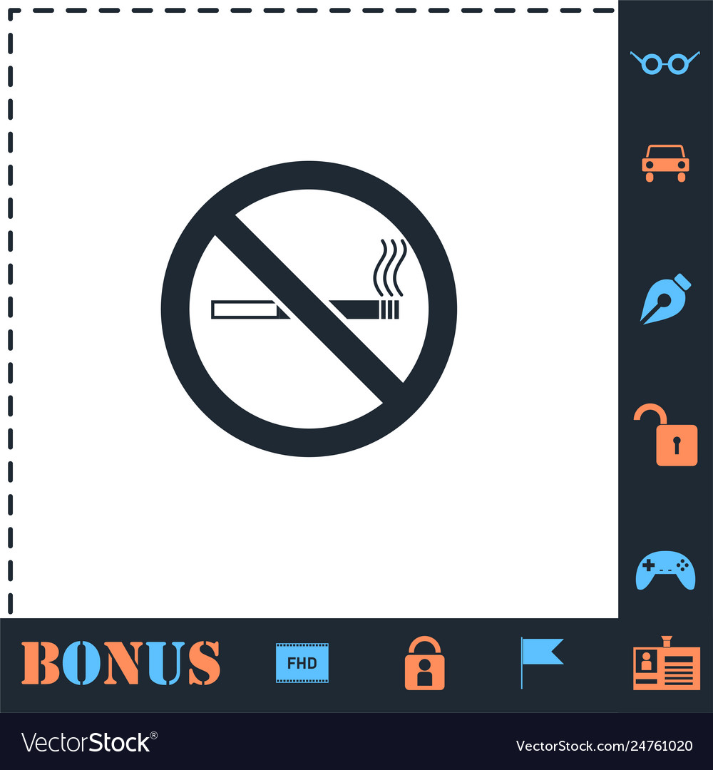 No smoking icon flat Royalty Free Vector Image