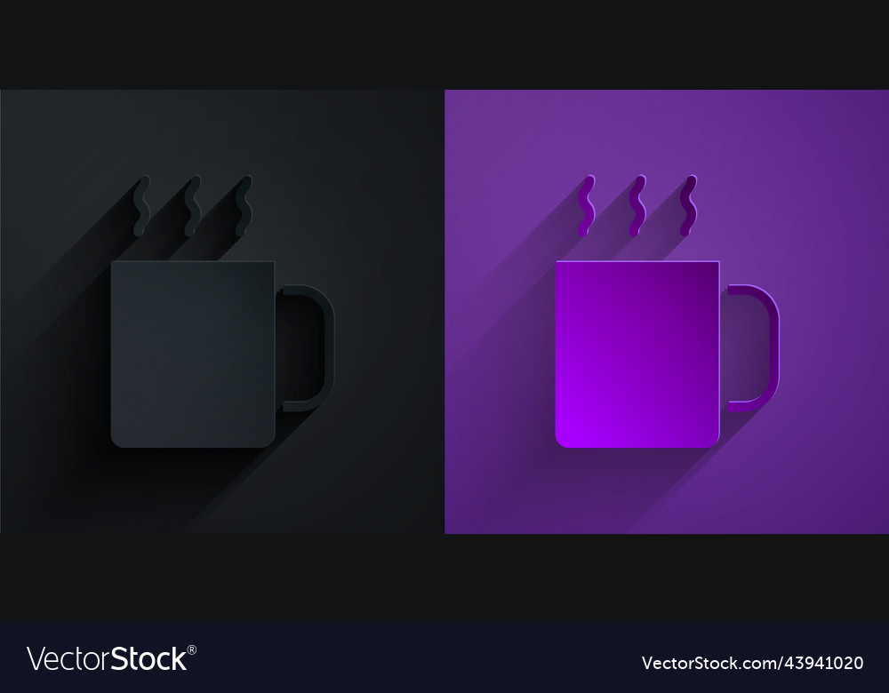 paper-cut-cup-of-tea-icon-isolated-on-black-vector-image